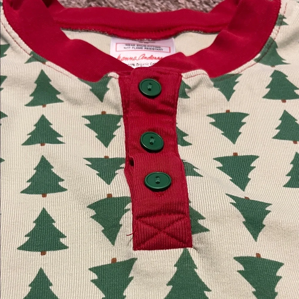 Hanna Andersson Boys Christmas‎ Tree Long Sleeve Pajama Top Size 10